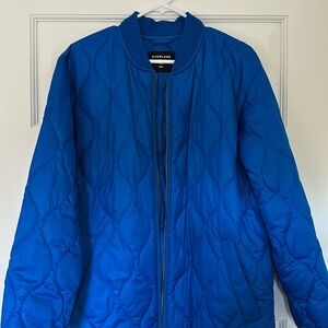 Everlane Long Liner Quilted Coat M Bright Blue
